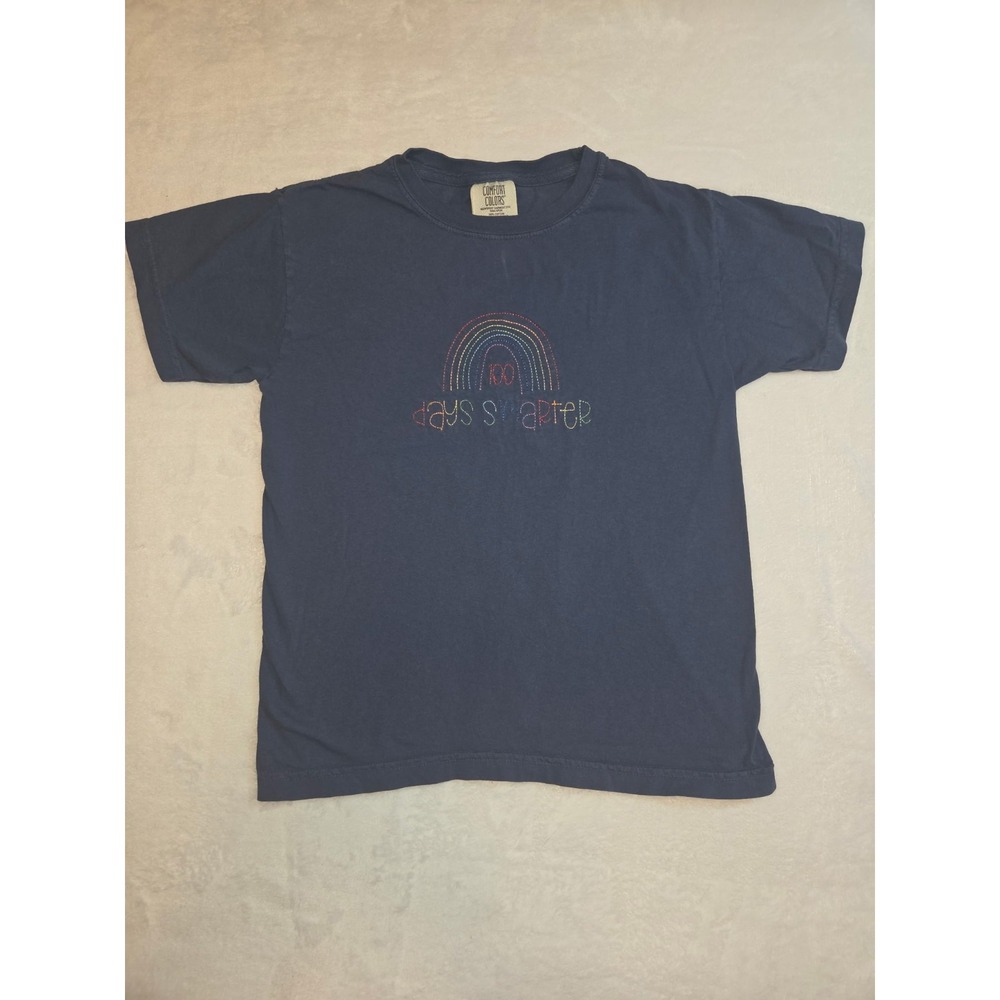 041 Comfort Colors T-Shirt Medium Navy Blue Rainbow Better Days Are Graphic 100%